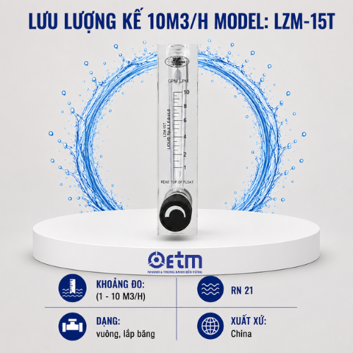 Lưu lượng kế 10M3/H Model: LZM-15T